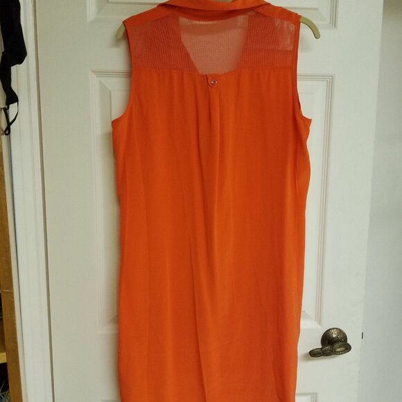 Club Monaco Sleeveless tie Silk Dress - Orange - Picture 5 of 8